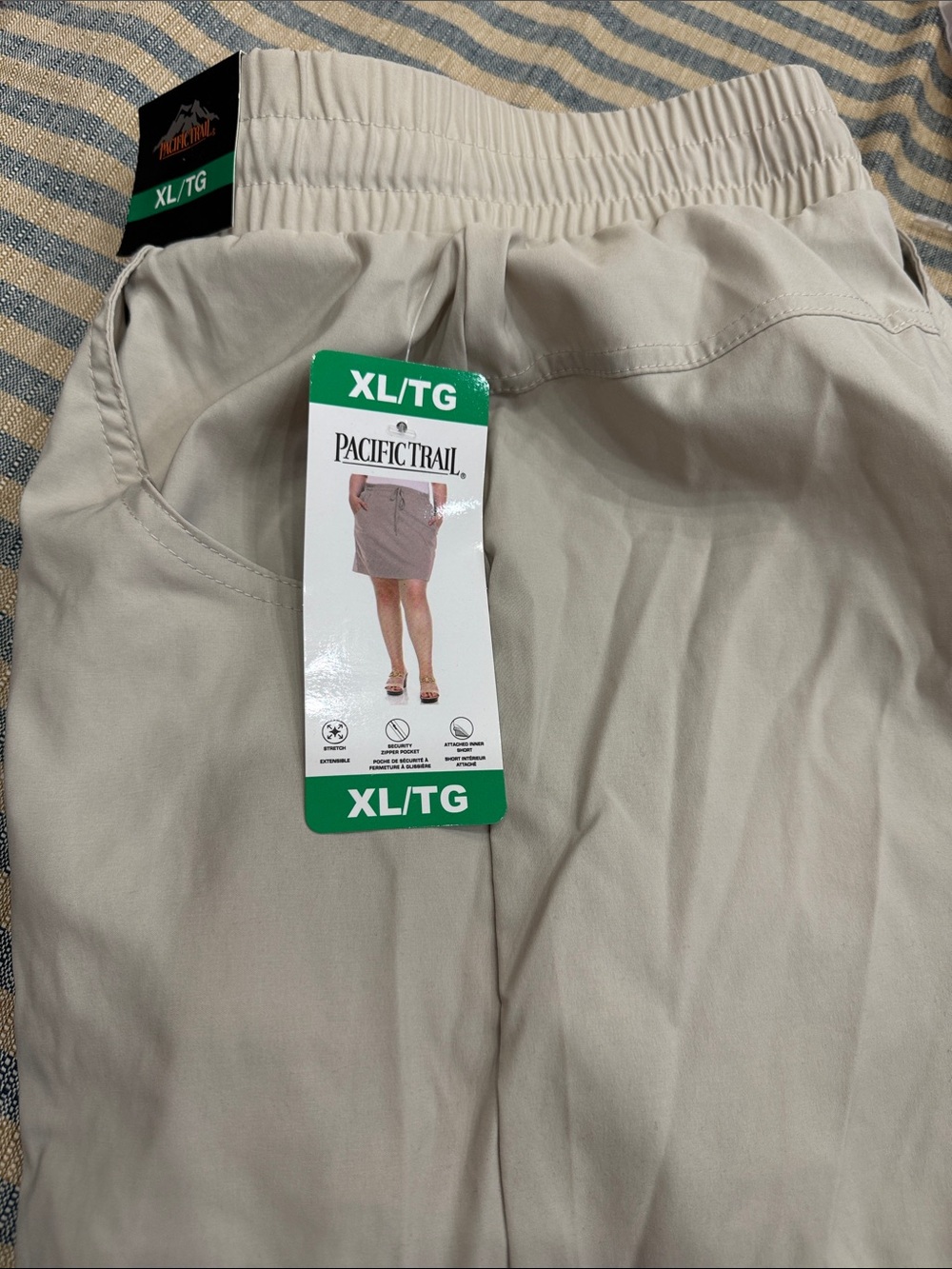 Pacific Trail Lightweight Elastic Waist Khaki Skort - XL